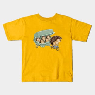 Hedgehog mom with kids Kids T-Shirt